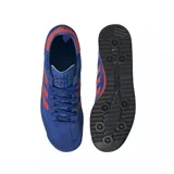 Championes Adidas modelo SL 72 RS, con diseño retro en color azul con detalles en rojo. Presenta la clásica silueta de perfil bajo con las tres tiras laterales en contraste, refuerzos de gamuza en la puntera y el talón, y una entresuela de EVA que brinda amortiguación.