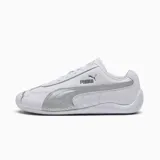 Championes Puma Speedcat LTH color blanco con detalles plateados, de estilo deportivo y diseño de perfil bajo.