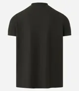 Polo de hombre de manga corta, color beige claro, con cuello mao y tapeta de dos botones.