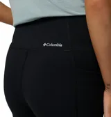 Short calza deportivo Columbia Loneridge de color negro, con diseño ajustado de tiro alto y tecnología hidroabsorbente Omni-Wick, confeccionado en tejido elástico en cuatro direcciones.
