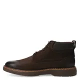 Botas de cuero tipo chukka con cordones, diseño de caña media y suela de goma con detalle de costura vista.