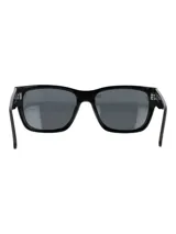 Lentes de sol con armazón cuadrado de acetato de celulosa biodegradable color negro y cristales polarizados con protección UV.