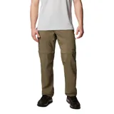 Pantalón cargo convertible color verde militar, de secado rápido, con múltiples bolsillos y perneras desmontables con cierre para transformarse en shorts.