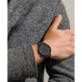 Reloj Skagen Signatur con caja de acero inoxidable negro de 40 mm y malla metálica negra de 20 mm. La esfera negra tiene un acabado sandblast y está protegida por cristal mineral.