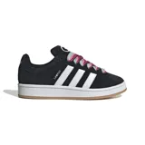 Championes Adidas Campus 00s unisex, color negro con las tres tiras laterales en blanco.