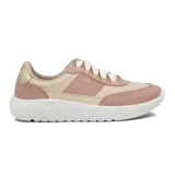 Championes Moleca acordonados, color rosa y beige, con suela blanca.