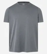Remera deportiva de manga corta y cuello redondo, color azul, confeccionada en tejido de poliéster con tecnología Dry para mayor transpirabilidad.