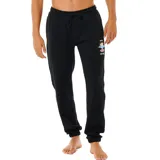 Pantalón de jogging negro Rip Curl Icons Of Surf con cintura elástica ajustable con cordón, bolsillos laterales y logo estampado en la pierna derecha.