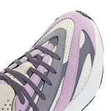 Championes Adidas Light Blaze con tecnología Lightstrike, diseño en capas con malla y gamuza en tonos blanco, gris y violeta, con suela blanca robusta.