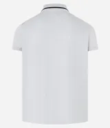 Remera polo de hombre de manga corta, color blanco con detalles en contraste en el cuello, confeccionada en tejido transpirable con tecnología dry y tacto helado.