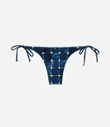 Bombacha de bikini con lazo lateral y estampado de azulejos.