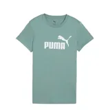 Remera de manga corta Puma, color verde menta, con cuello redondo y logo de la marca estampado en blanco en el centro del pecho.