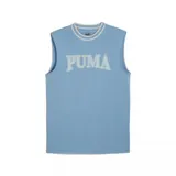 Musculosa celeste con cuello y sisas ribeteadas en color crema. Estampado frontal con el logo de Puma en color crema con borde celeste.