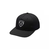 Gorra tipo snapback color negro con estructura de cinco paneles. Presenta un bordado frontal en hilo plateado que incluye el logo Jumpman dentro de un escudo y seis estrellas en la parte superior.