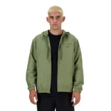 Campera verde militar con capucha, cierre frontal con cremallera y logo "New Balance 1906" estampado en el pecho.