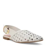 Zapatos planos de mujer Bottero con diseño trenzado en la parte delantera, tira trasera ajustable con hebilla dorada y punta perfilada.