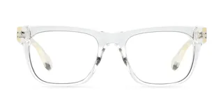 Lentes blueblocker con armazón cuadrado de diseño transparente. Cuentan con protección contra luz azul y rayos UV400, ideales para el uso prolongado de dispositivos digitales.