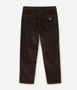 Pantalón baggy masculino de corderoy marrón con textura acanalada, corte holgado, cintura con presillas, cierre frontal y bolsillos funcionales.