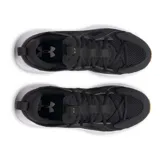 Championes Under Armour modelo Infinite MVMNT, color negro con entresuela blanca y suela de goma color caramelo. Presentan un diseño de materiales mixtos con malla transpirable, tecnología de amortiguación UA HOVR+ y lengüeta de Ariaprene.