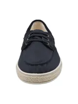 Alpargata estilo náutico de hombre RKF modelo Nauti, color azul navy, con cordones y detalle de yute trenzado en la entresuela.