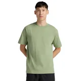 Remera de algodón color verde con cuello redondo, manga corta y logo de la marca bordado en el pecho.
