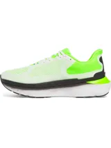 Championes de running Under Armour Infinite Pro 2, con parte superior de malla técnica transpirable en color verde neón y blanco. Presenta amortiguación UA HOVR+ para retorno de energía, entresuela de espuma EVA de dos partes para mayor estabilidad y suela de goma duradera. Diseño con talón reforzado para reducir el impacto.