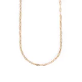 Cadena dorada de acero enchapada en oro, con eslabones rectangulares con textura.