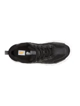 Championes Cat modelo Intruder Lite Vent, de diseño robusto con capellada en combinación de cuero sintético y malla técnica en color negro. Presenta una suela de plataforma dentada en color blanco, con logo de la marca en el lateral y tiradores en lengüeta y talón.