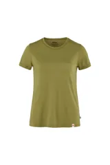 Remera verde oliva de manga corta y cuello redondo.