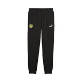 Pantalón de jogging negro con cintura elástica y puños acanalados. Presenta el escudo del Club Atlético Peñarol en la pierna derecha y el logo de PUMA en la pierna izquierda.