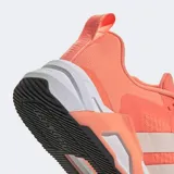 Championes de entrenamiento Adidas Dropset Control, color naranja con detalles en blanco. Presentan un diseño de malla transpirable, mediasuela estable para levantamiento de pesas y suela de caucho resistente.