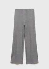 Pantalon de punto fino con diseño palazzo, tiro alto y cintura con goma elástica.