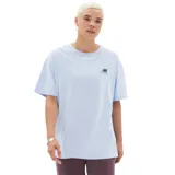 Remera celeste de algodón con cuello redondo, mangas cortas y logo bordado en azul en el pecho. Corte unisex.