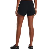 Short Under Armour de mujer, color negro, con cintura elástica, calza interior de malla y logo estampado en la pierna.