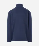 Buzo de hombre confeccionado en tejido fleece con felpa, de corte recto y cuello alto. Cuenta con cierre frontal completo, bolsillos laterales y un bolsillo adicional con cierre en el pecho.