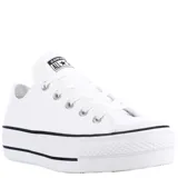 Championes Converse Chuck Taylor All Star Lift, de plataforma, color blanco con detalles en negro en la suela.