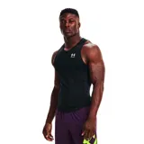 Musculosa Under Armour HeatGear Compression negra, de corte ajustado y tejido ligero que absorbe el sudor.