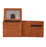 Billetera Rip Curl de cuero de canguro, diseño compacto y funcional con sistema 2 en 1 que incluye una billetera interna extraíble, múltiples ranuras para tarjetas, ventana transparente para identificación y protección RFID.