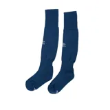 Medias de fútbol Umbro de caña alta, color blanco, con el logo de la marca bordado en negro en la parte frontal.