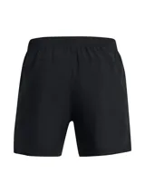 Shorts deportivos Under Armour modelo UA Launch de 5 pulgadas para hombre, en color negro con el logo de la marca en blanco en el lateral. Confeccionados en tejido ligero y elástico, cuentan con cintura elástica con cordón y bolsillos laterales.