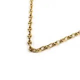 Cadena dorada de acero quirúrgico enchapado, con eslabones tipo grano de café y eslabones tipo argolla.