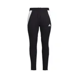 Pantalón de entrenamiento Adidas Tiro 24, color negro con detalles en blanco, confeccionado en tejido de punto doble reciclado con tecnología AEROREADY.