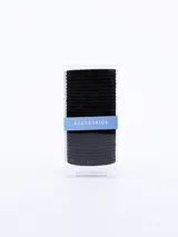 Pack de coleros elásticos negros para el cabello.