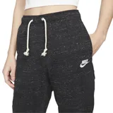 Pantalón de jogging negro jaspeado con cordón ajustable en la cintura y logo de Nike bordado en blanco.