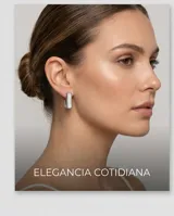 Caravanas de acero italiano con diseño rectangular y lámina de acrílico blanca.