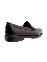 Mocasines de cuero negro con diseño clásico tipo penny loafer, costuras visibles en el empeine y suela con tecnología Bounce.