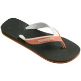 Ojotas Havaianas Dual negras con tiras grises y logo de la marca en blanco.
