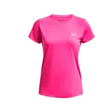 Remera deportiva Under Armour Tech color fucsia, de corte clásico y mangas cortas. Logo de la marca estampado en el pecho.