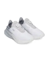 Championes Under Armour Slipspeed Mega Fade, color blanco y gris con diseño degradado y sistema de ajuste BOA.