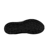 Championes Columbia Plateau Waterproof de color negro, diseñados para actividades al aire libre y senderismo. Presentan una construcción resistente al agua con una combinación de malla transpirable y refuerzos sintéticos, junto con una entresuela acolchada para mayor confort y tracción.
